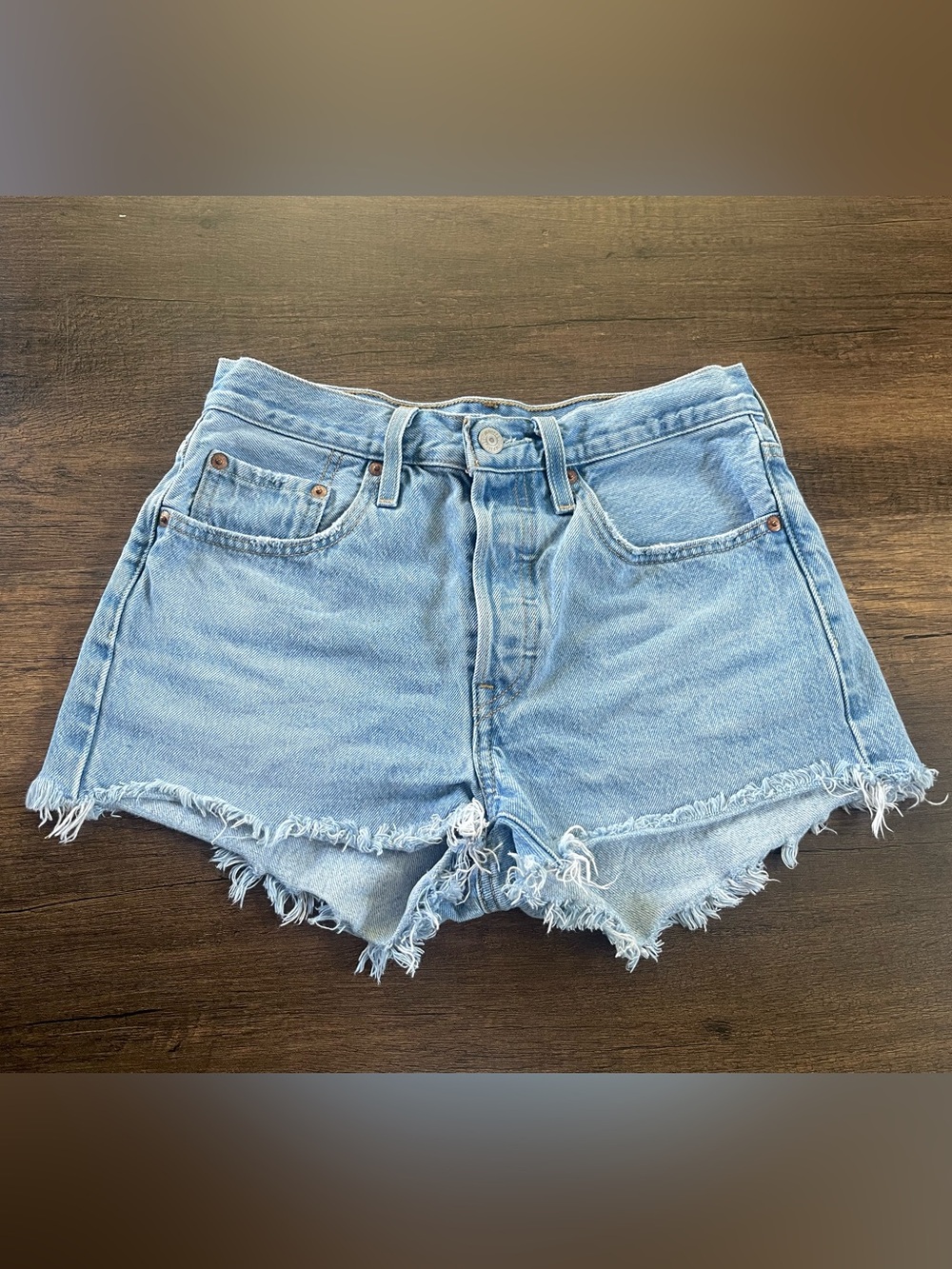 Levi's 501 blue denim shorts